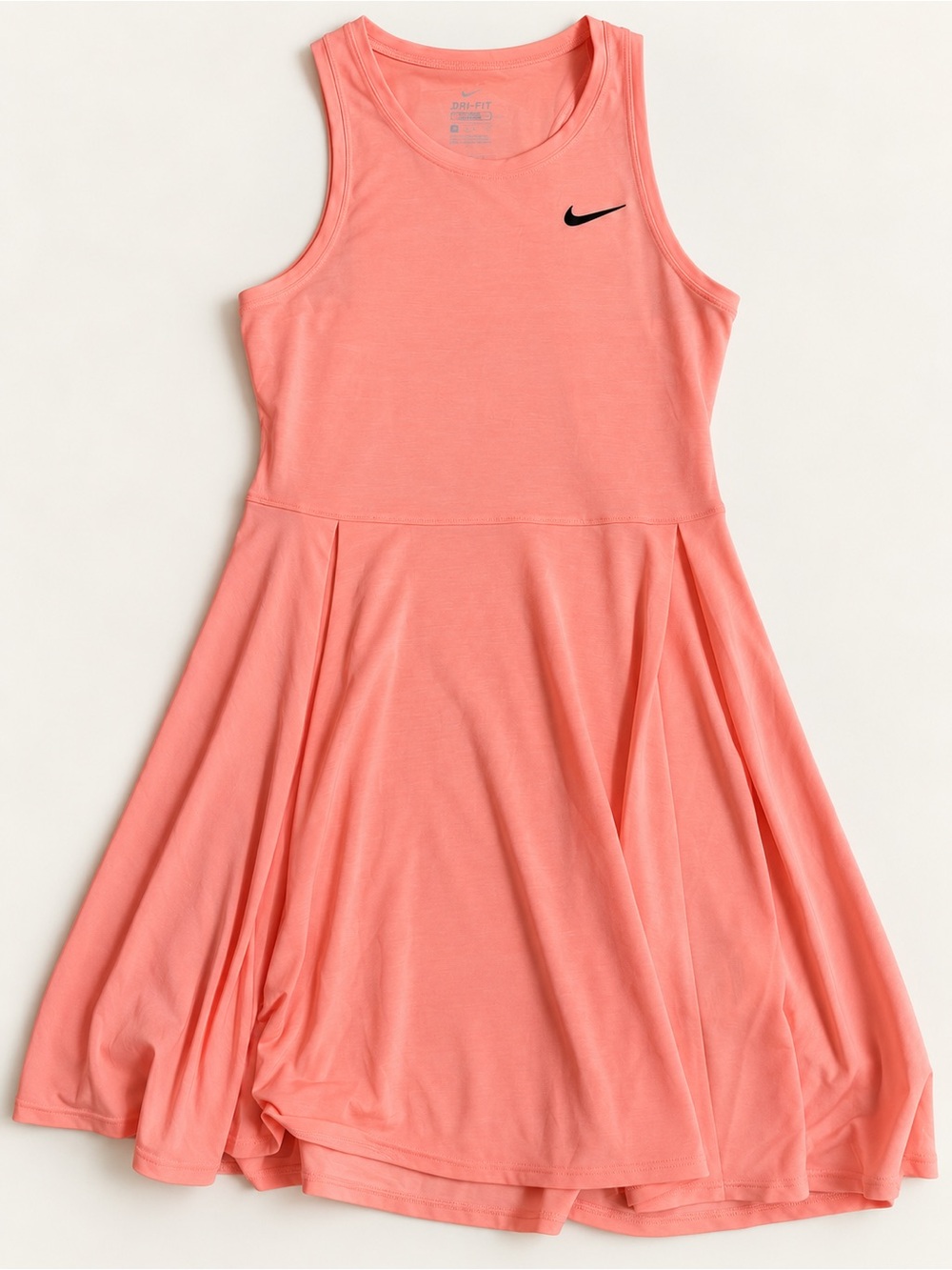 Nike Dri-FIT Coral Pink Sleeveless Pleated Tennis Golf Athletic Dress Small